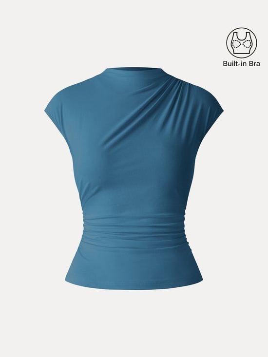OGL Tops - OGL Eco-SkinKiss® SkinKiss Mockneck Ruched Cropped Bra Top